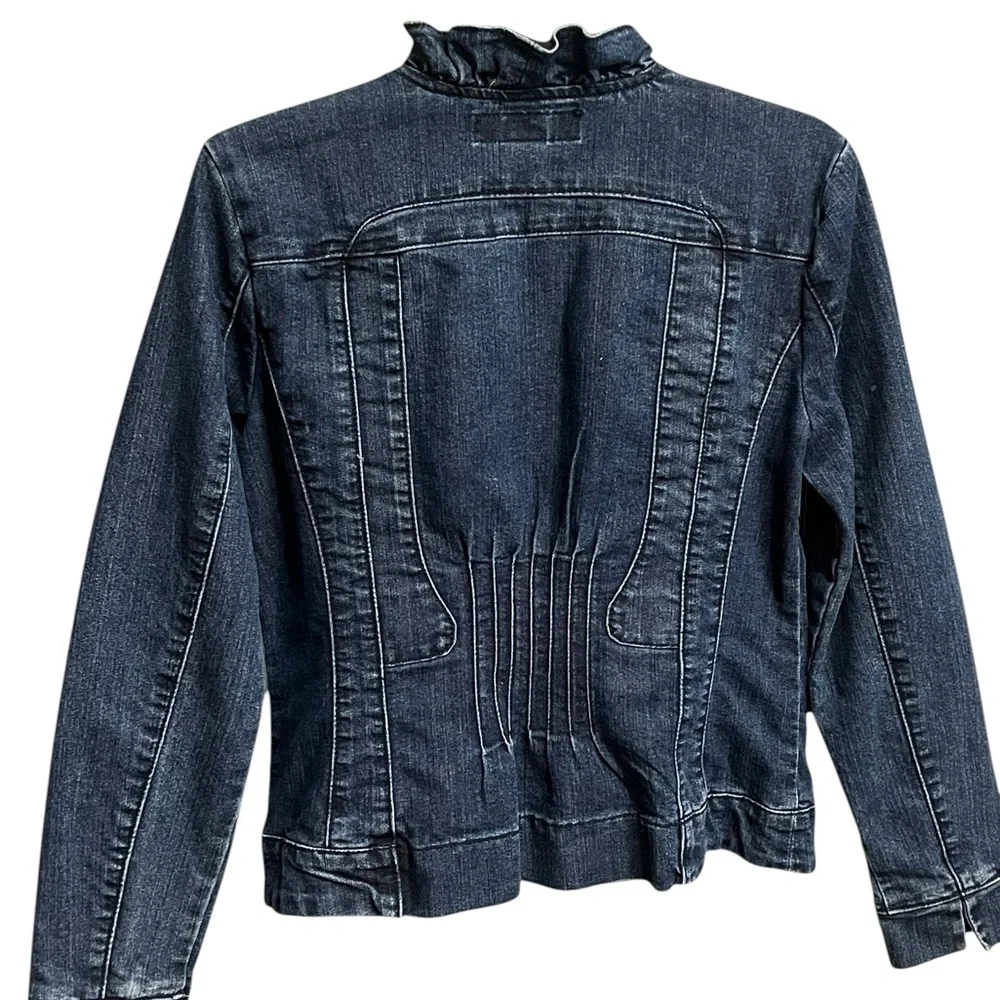 Blue Denim Ruffle Jacket - Picture 11 of 12